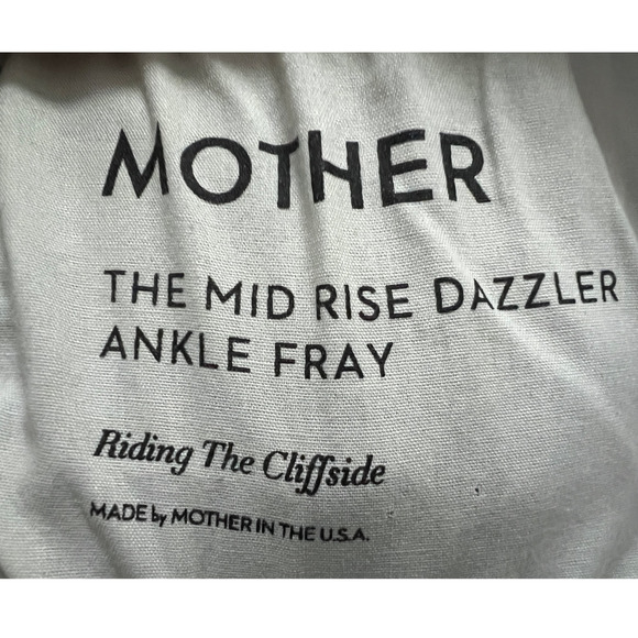 MOTHER JEANS WOMENS SIZE 33 MID RISE DAZZLER ANKLE FRAY HEM STRAIGHT BLUE NEW - Picture 4 of 11